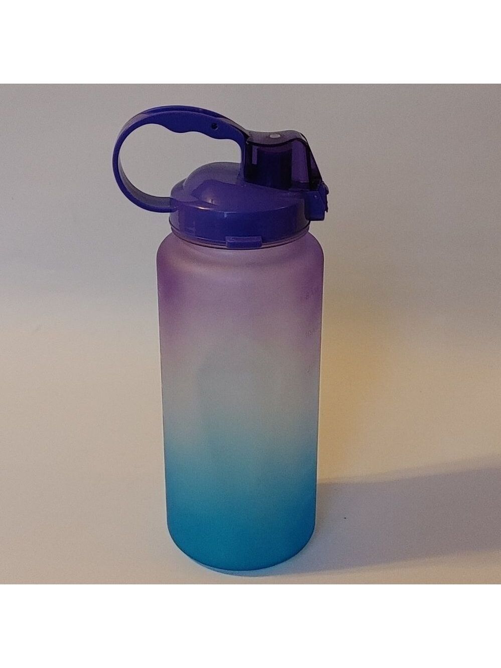 Motivational Water Bottle 64oz. Ombre Straw and Pop Top Lid 2000ml
